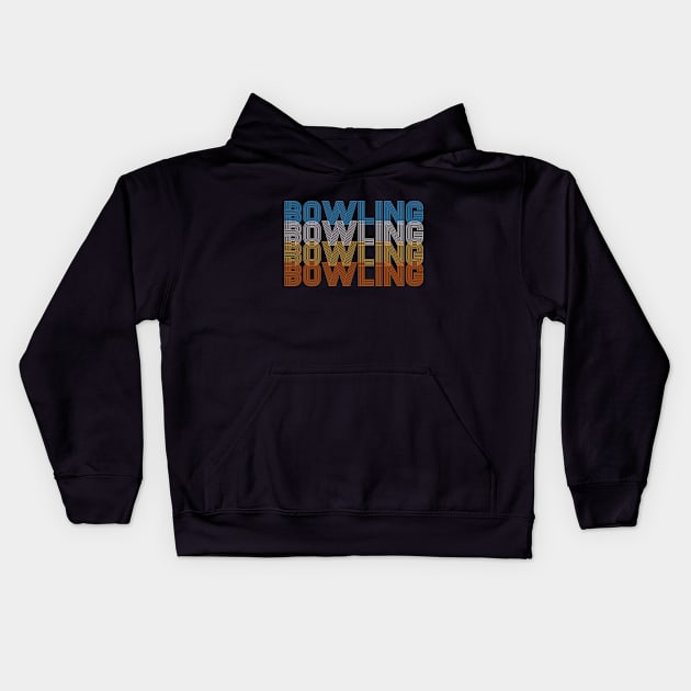 Vintage Retro Bowling Bowling Bowling Bowler Kids Hoodie by pho702